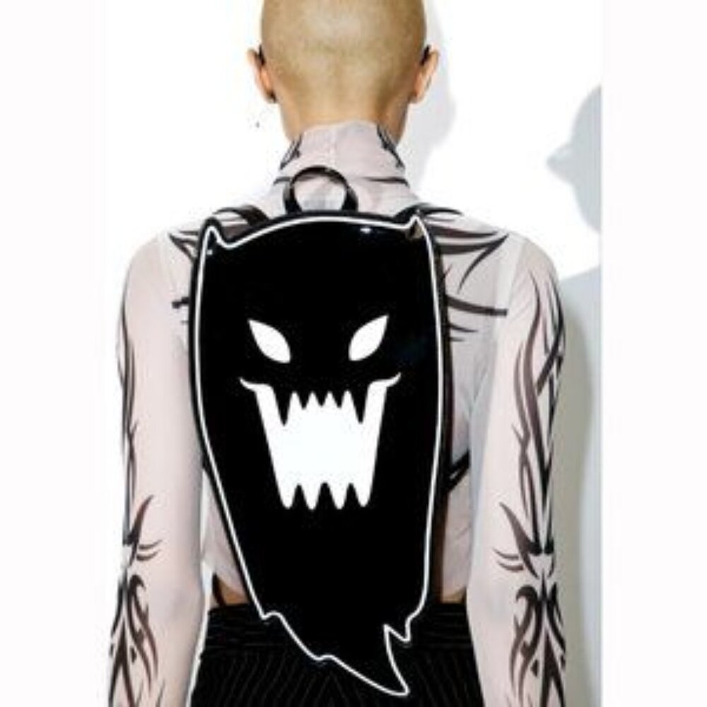 Killstar Black And White Ghost Backpack Spooky Ha… - image 7